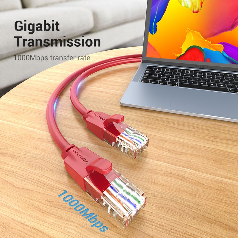 Vention CAT6 Ethernet Round Cable UTP Patch 1000Mbps Lan Network Wire Cord for Internet Router PC Modem