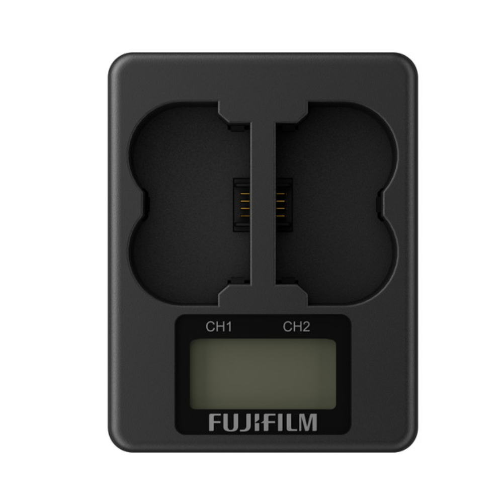 FUJIFILM BC-W235 Dual Charger for NP-W235 Camera Battery with LED Indicator and Independent / Simultaneous Charging Modes