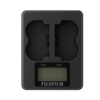 FUJIFILM BC-W235 Dual Charger for NP-W235 Camera Battery with LED Indicator and Independent / Simultaneous Charging Modes