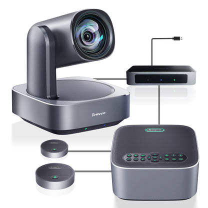 Tenveo VA610GROUP Video Conferencing System with 10X Optical Zoom PTZ Camera, Speakerphone, Interface Hub & Expansion Mics