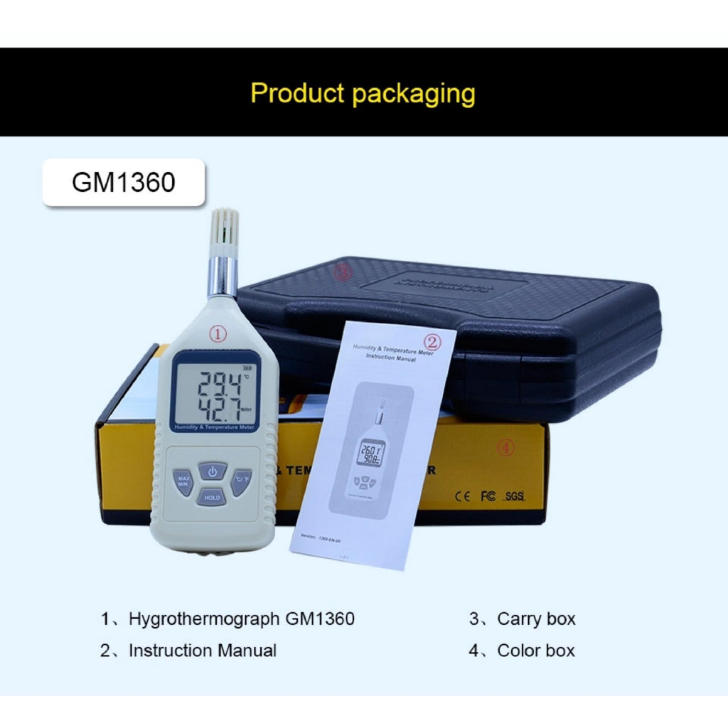 [CLEARANCE] Benetech GM1360 Digital LCD Humidity temperature Meter thermo-hygrometer Moisture Tester Thermometer with Max/Min Mode