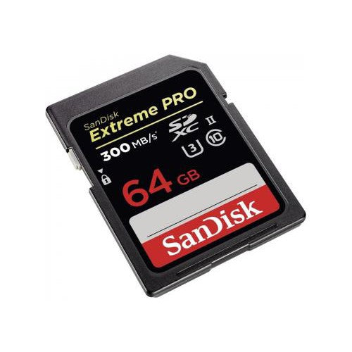 SanDisk Extreme Pro 64GB UHS II SDXC V90 U3 SD Memory Card with 300MB/s Read and 260MB/s Write Speed, Uninterrupted Cinema-Quality 8K, 4K and Full HD Video Support | SDSDXDK-064G-GN4IN