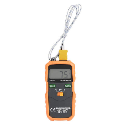 PeakMeter PM6501 LCD Display Digital Wireless Thermometer With K type Thermocouple Temperature Meter With Data Hold Logging