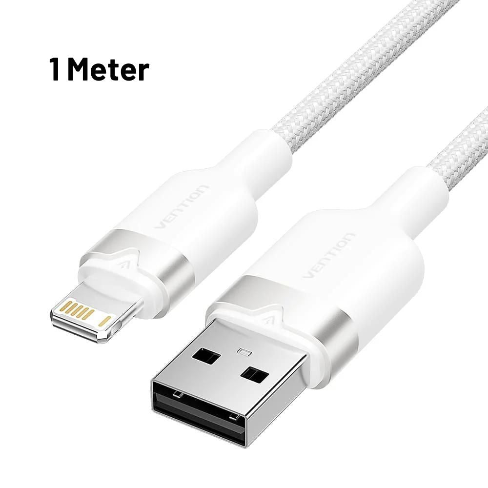 Vention 1M / 2M USB 2.0 Type-A Male to Lightning Male 2.4A Cable with High-Speed 480Mbps Transfer Rate - Black, Pink, Blue, White