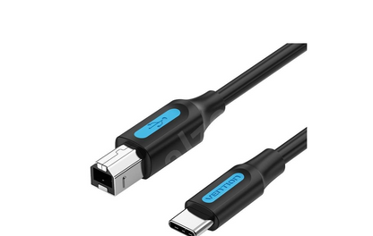 [CLEARANCE] Vention USB 2.0 C Male to B Male 2A (CQU) 480Mbps Cable Black (Available in Different Lengths)