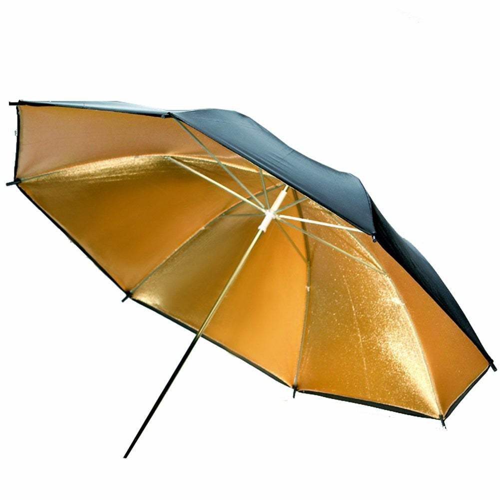 [CLEARANCE] Pxel UM-BG108 43" 108cm Black and Gold Reflective Lighting Umbrella - Great for Portrait Photography Studio