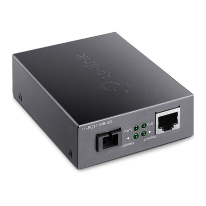 TP-Link TL-FC111PB-20 10/100Mbps WDM Media Converter with 1-Port PoE Single-Mode Fiber Optic Transceiver with 20 km Extension Range, Auto-Negotiation Half/Full-Duplex Mode, Auto-MDI/MDIX TP LINK TPLINK