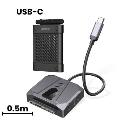 [CLEARANCE] ORICO 2.5" / 3.5" SATA SSD HDD Hard Disk Drive Adapter with Silicone Cover, USB 2.0 Output, 480Mbps Transfer Rate for PC Desktop Computer Laptop | UTS2-2AB