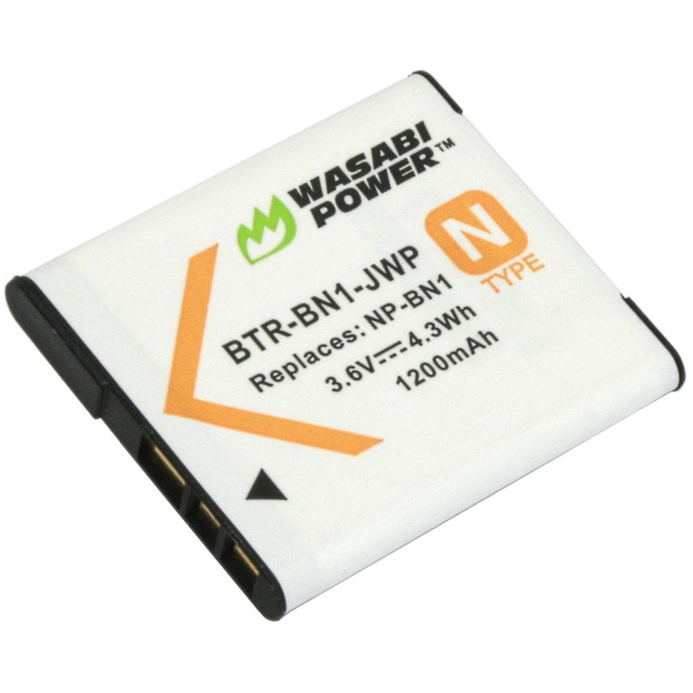 Wasabi Power Battery NP-BN1 (2-Pack) BN1 and Charger for Sony Cyber-shot | JG Superstore