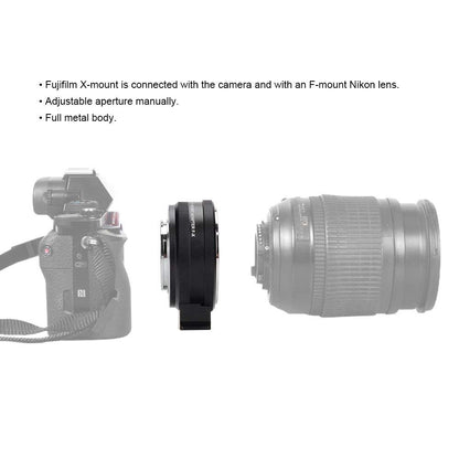 Meike MK-NF-F Mount Adapter Ring Professiol Design for Nikon F-Mount Lens to Fuji Mirrorless X-mount Camera X-T1 X-T2 X-Pro1 X