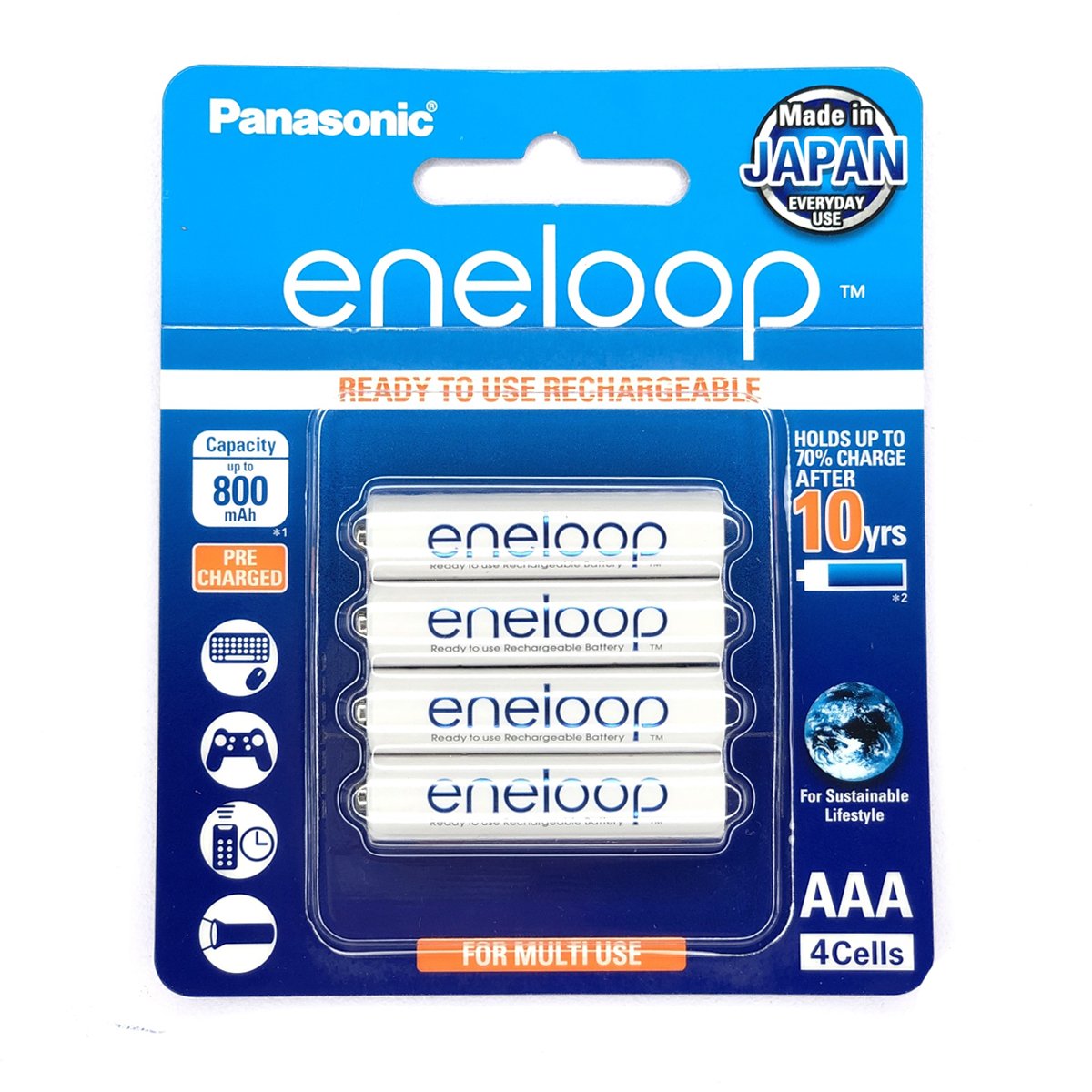 Eneloop AAA Rechargeable Batteries x4 (White)