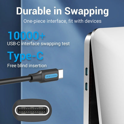 Vention USB 2.0 C Male to Male Cable PVC (COS) Black 480Mbps (Available in Different Lengths)