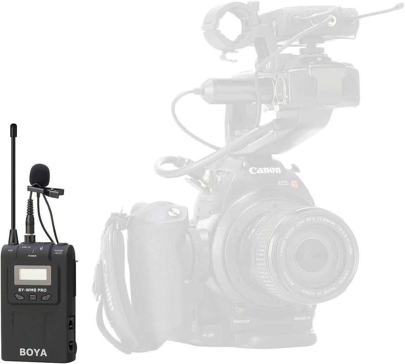 Boya TX8 Pro Dual-channel Wireless Bodypack Transmitter Unit with Omnidirectional Lavalier Mic for the BY-WM8 PRO Wireless Lavalier Microphone System  | JG Superstore