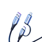 [CLEARANCE] Vention USB 2.0 A Male to 2-in-1 USB-C & Micro-B Male 5A Cable 480Mbps (CQFH) 0.5M