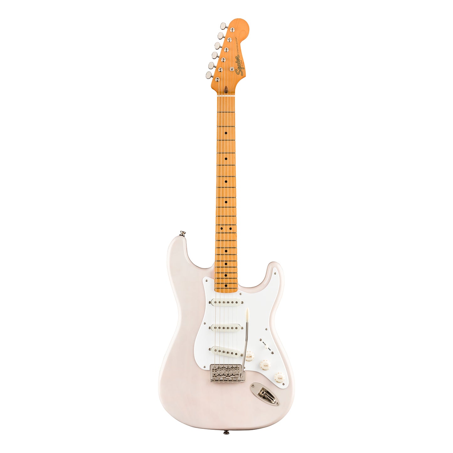 Squier by Fender Classic Vibe 50s Stratocaster Electric Guitar with SSS Pickup, Vintage Style Tremolo, Maple Fingerboard (Sunburst, White Blonde, Red)