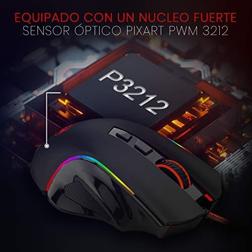 Redragon M607 Griffin RGB Optical USB Wired Gaming Mouse with Up to 7200 DPI, 7 Programmable Buttons, Anti-Skid Tactile Scroll Wheel for Windows 10, 8, 7, Windows Vista, Windows XP, macOS