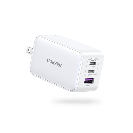 UGREEN Nexode 65W PD USB A + Dual USB C Port GaN Fast Charger Wall Power Adapter for iPhone, iPad, MacBook, Smartphones, Tablet, Laptop | 15333
