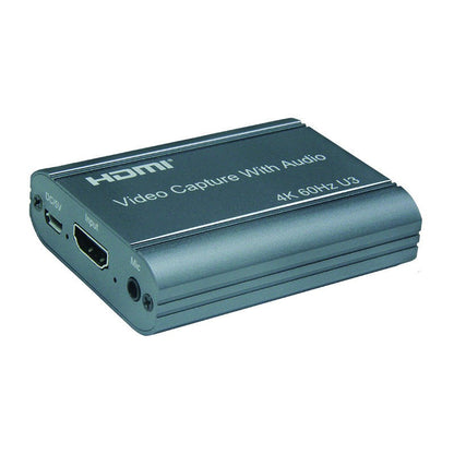 ArgoX HDMI to USB3.0 Video Capture with Loop, 4K 60Hz, USB3.0 to Micro USB Cable, 3.5mm Stereo Output, Support 18Gbps and TMDS Clock, Deep Color, AWG26 HDMI Supported, Support Uncompressed YUY2, VLC/ OBS/Amcap | HDVC12