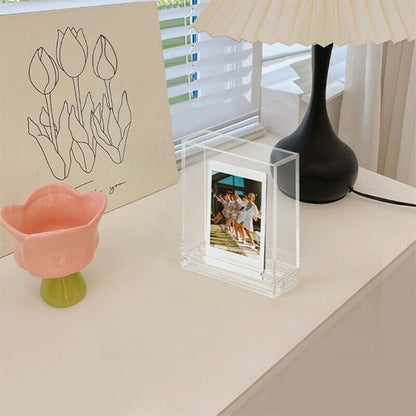 Pikxi Clear Acrylic Photo Frame for Instax Mini and Square Film with Transparent Case Cover