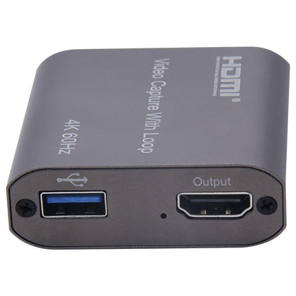 ArgoX HDMI to USB3.0 Video Capture with Loop, 4K 60Hz, USB3.0 to Micro USB Cable, 3.5mm Stereo Output, Support 18Gbps and TMDS Clock, Deep Color, AWG26 HDMI Supported, Support Uncompressed YUY2, VLC/ OBS/Amcap | HDVC12