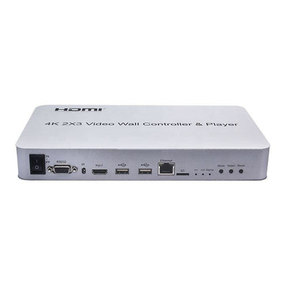 [CLEARANCE] ArgoX HDMI 4K 2x2 / 2x3 Video Wall Controller & Player with Remote Control, Multiple Splicing Methods, 2-Way USB 2.0 Input, Support Wi-Fi, DLAN, Audio Extraction, SD Card Port, Digital Optical Fiber, and 3.5mm Audio | HDVW2X2-M HDVW2X3-M