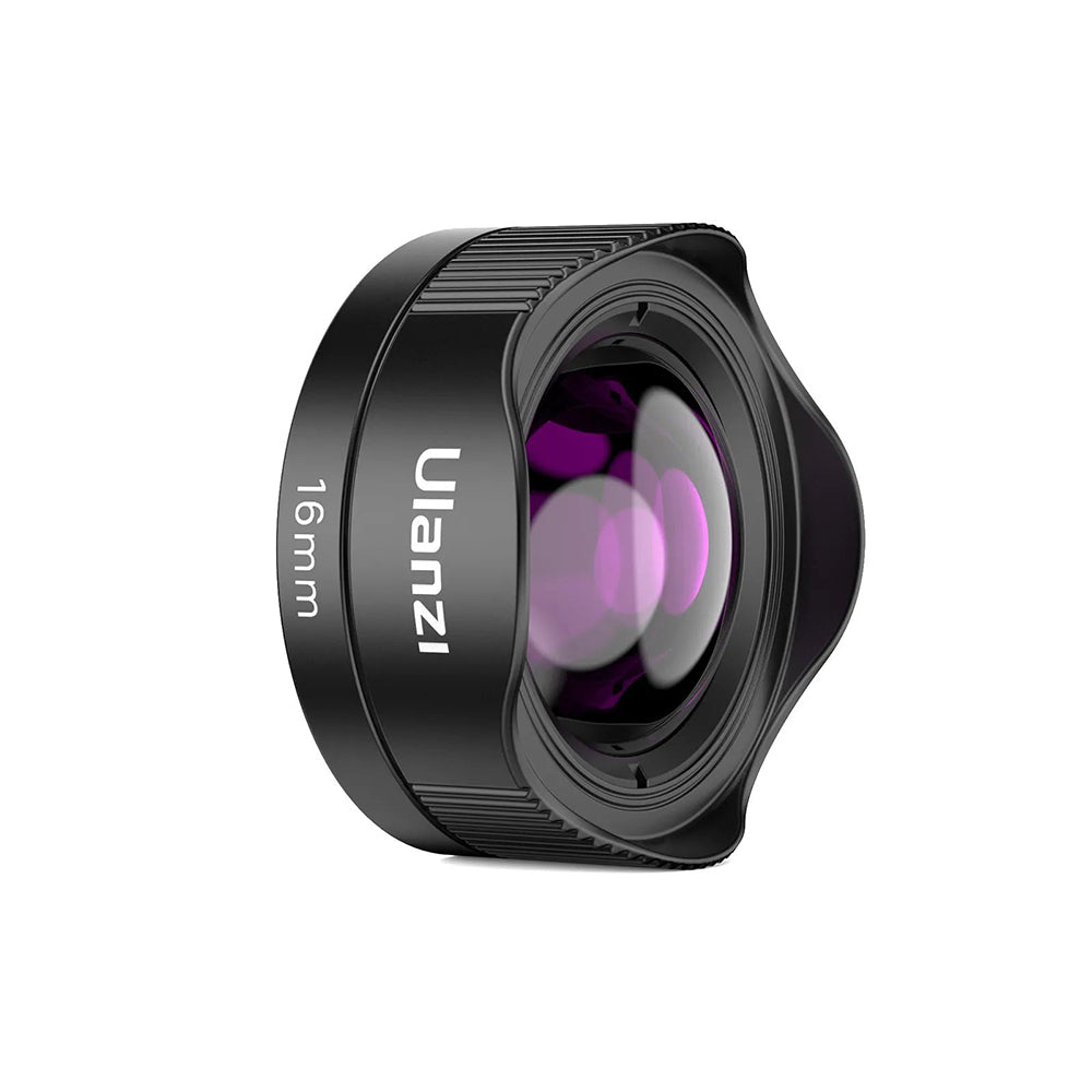 Ulanzi CL-005 16mm Wide Angle Lens with 17mm Phone Camera Lens Clip with Cold Shoe Mount for iPhone Samsung Android Smartphone