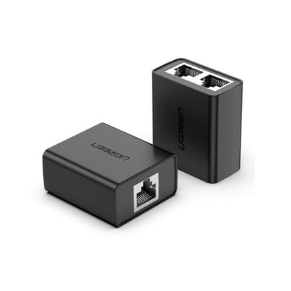 UGREEN 1-to-2 RJ45 Ethernet Splitter Adapter Connector with 100Mbps Broadband Rate and 100 Meters Distance Transmission (2-Pack) - Black | 50923
