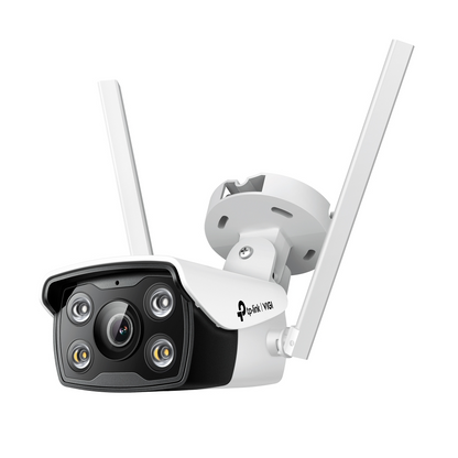 TP-Link VIGI C340-W 4MP Outdoor Full-Color Wi-Fi Bullet Network CCTV Camera 2K QHD (4mm) Ceiling/Wall/Pole with Up to 150Mbps 2x2 MIMO Wireless Transmission, Two-Way Audio Human/Vehicle Smart Detection, IP66 Waterproof, microSD Memory