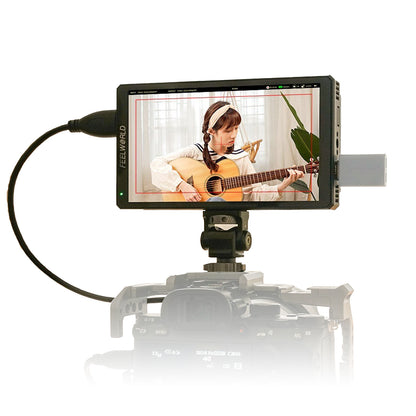 [CLEARANCE] Feelworld CUT6 6" Screen Field On-Camera Monitor with Touchscreen Controls, 4K UHD HDMI and USB 2.0 Interface and Onboard Video Recorder for Professional Studio Videography