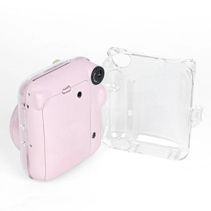 Pikxi CM12 Fujifilm Instax Mini 12 Clear Transparent Protective Camera Case Bag with Shoulder Strap