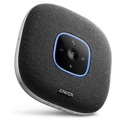 Anker PowerConf S3 Bluetooth Wireless / Wired Conference Speaker Microphone with 6 Built-In Omnidirectional Mics, 6700mAh Battery, and Automatic Voice Volume and App Control for Home and Office Online Video Calls