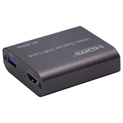 ArgoX HDMI to USB3.0 Video Capture with Loop, 4K 60Hz, USB3.0 to Micro USB Cable, 3.5mm Stereo Output, Support 18Gbps and TMDS Clock, Deep Color, AWG26 HDMI Supported, Support Uncompressed YUY2, VLC/ OBS/Amcap | HDVC12