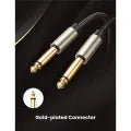 UGREEN 1 / 2 / 3 / 5 Meter Hi-Fi 6.35mm Male to Male AUX Instrument Audio Cable with Gold Plated Contacts, Nylon Braided Sleeves, and Zinc-Alloy Casing for Electric Guitars, Amplifiers, Mixers | 10636, 10638, 10639 - Size - 2 meters