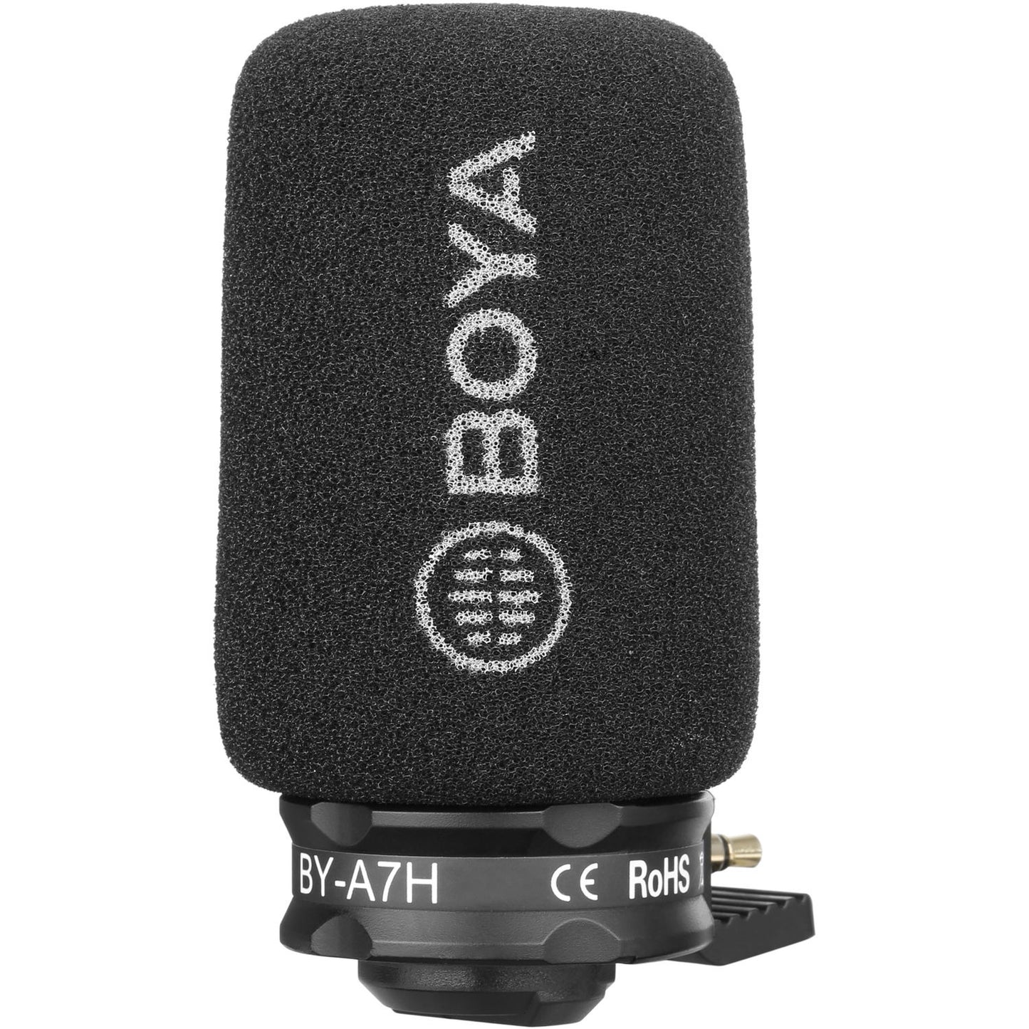 BOYA BY-A7H 3.5mm TRRS Mini Jack Plug-In Condenser Microphone with Carrying Pouch Case, Foam Windscreen, Omnidirectional Polar Pattern for High-Quality Recordings for iOS, Android, Smartphones