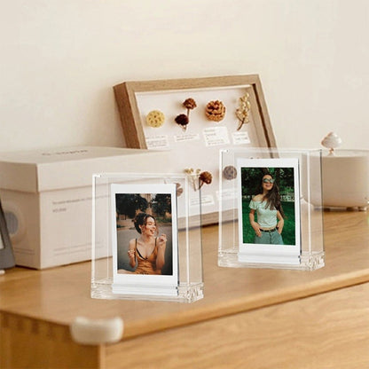 Pikxi Clear Acrylic Photo Frame for Instax Mini and Square Film with Transparent Case Cover