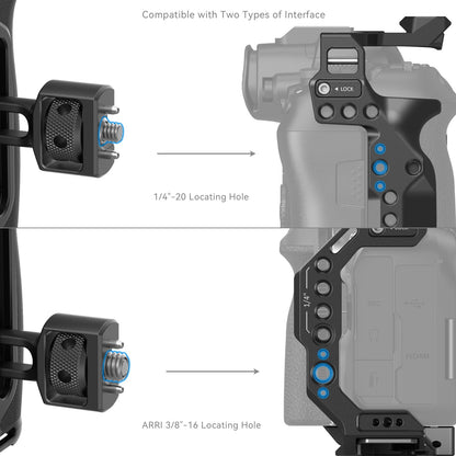 SmallRig Right-or-Left Side Handle Grip for Camera Cage with ARRI 3/8"-16 & 1/4"-20 Locating Screws, 15kg Payload Capcity, Cold Shoe Mounts, Wrist Strap Slot, 1.4" Vertical Adjustment | 4346