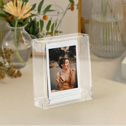 Pikxi Clear Acrylic Photo Frame for Instax Mini and Square Film with Transparent Case Cover