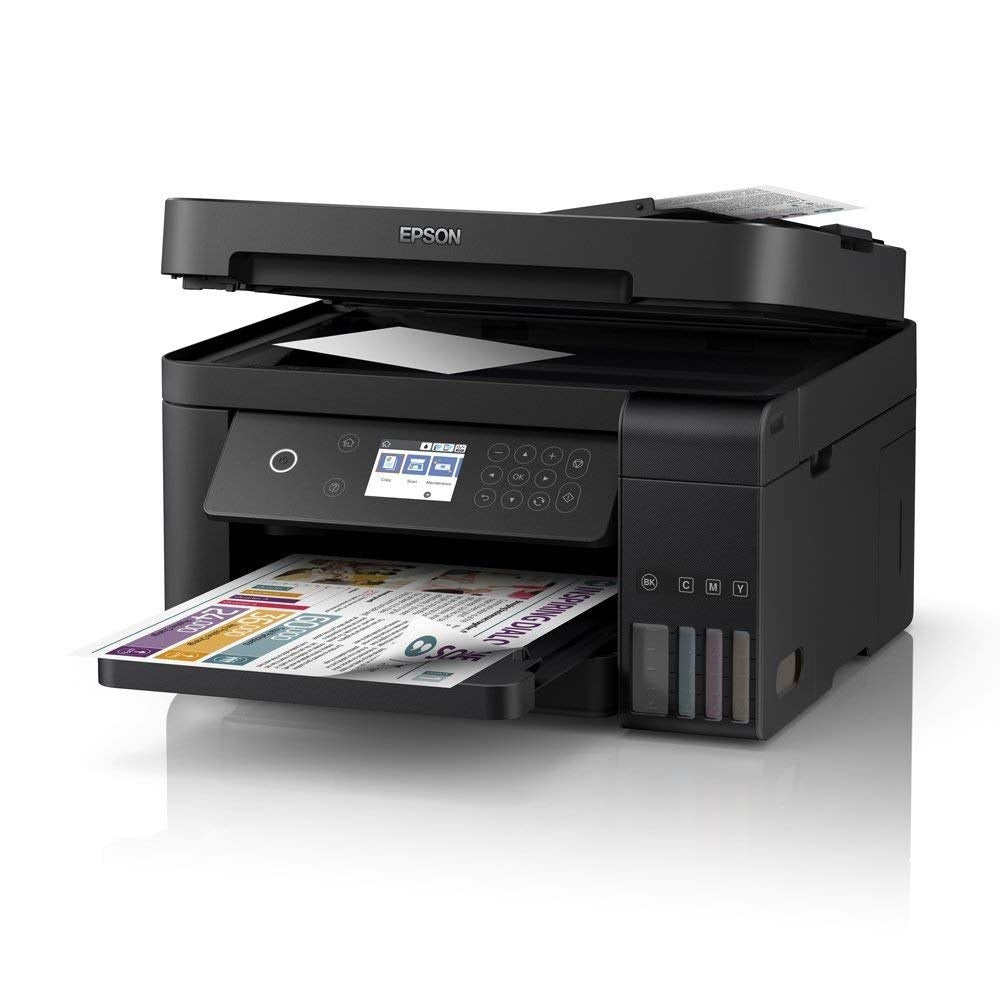 Epson EcoTank L6270 A4 Colored Wi-Fi Duplex All-in-One Ink Tank Borderless Printer with LCD Screen, Print, Scan, Copy with ADF, Spill-free Refilling, Epson Smart Panel, and Epson Heat-Free Technology