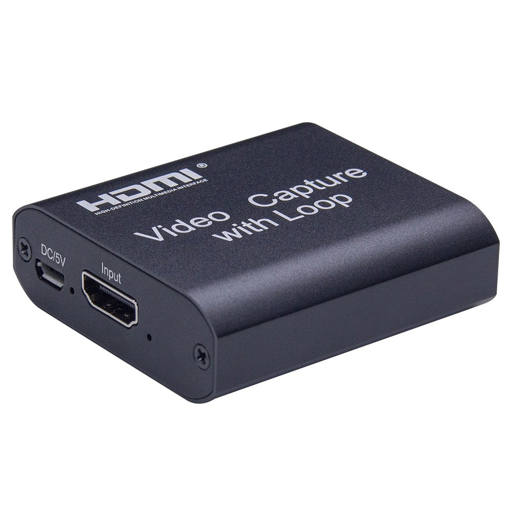 ArgoX HDMI to USB 2.0 Video Capture with Loop + Audio, 4K in 1080p out, USB-A to Micro USB Cable, HDMI Loop Out, Support AWG26 HDMI, VLC/OBS/Amcap for Computer, Live Streaming, Windows, Android, macOS | HDVC3 HDVC4