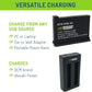 Wasabi Power Rechargeable Battery (2-Pack) 3.85V 1700mAh with USB Dual Charger Kit for Insta360 ONE X2 Camera