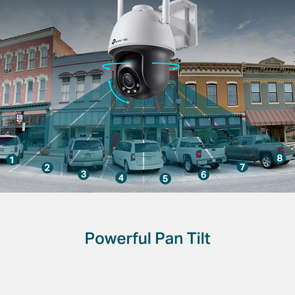 TP-Link VIGI C540-W 4MP Outdoor Full-Color Wi-Fi Pan Tilt Network CCTV Camera 2K QHD (4mm) 2,4GHz Ceiling/Wall/Pole with Up to 150Mbps Wireless Transmission, Two-Way Audio, Smart Detection, Active Defense, Smart Video, IP66 Waterproof