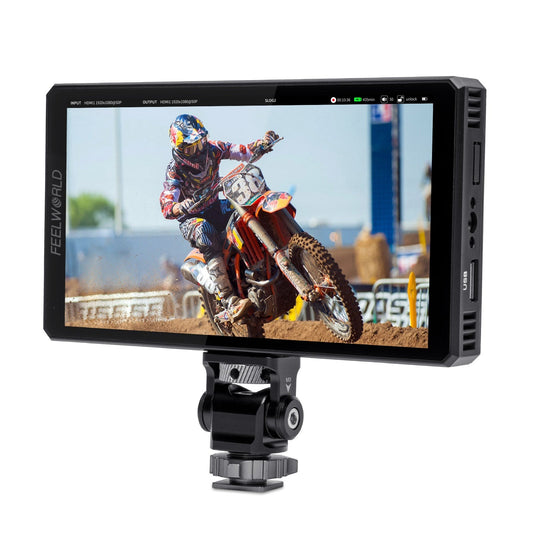 Feelworld CUT6 6" Screen Field On-Camera Monitor with Touchscreen Controls, 4K UHD HDMI and USB 2.0 Interface and Onboard Video Recorder for Professional Studio Videography