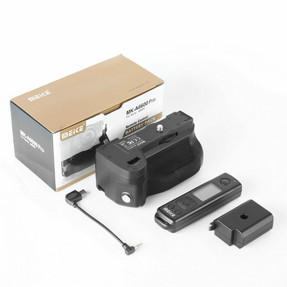 [CLEARANCE] Meike MK-A6600 Pro Battery Grip for Sony A6600 Camera with Remote Control, Battery Pack, Built-in Remote Controller Up to 100m to Control Shooting Vertical-Shooting Function