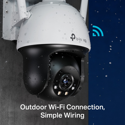 TP-Link VIGI C540-W 4MP Outdoor Full-Color Wi-Fi Pan Tilt Network CCTV Camera 2K QHD (4mm) 2,4GHz Ceiling/Wall/Pole with Up to 150Mbps Wireless Transmission, Two-Way Audio, Smart Detection, Active Defense, Smart Video, IP66 Waterproof