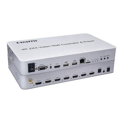 [CLEARANCE] ArgoX HDMI 4K 2x2 / 2x3 Video Wall Controller & Player with Remote Control, Multiple Splicing Methods, 2-Way USB 2.0 Input, Support Wi-Fi, DLAN, Audio Extraction, SD Card Port, Digital Optical Fiber, and 3.5mm Audio | HDVW2X2-M HDVW2X3-M