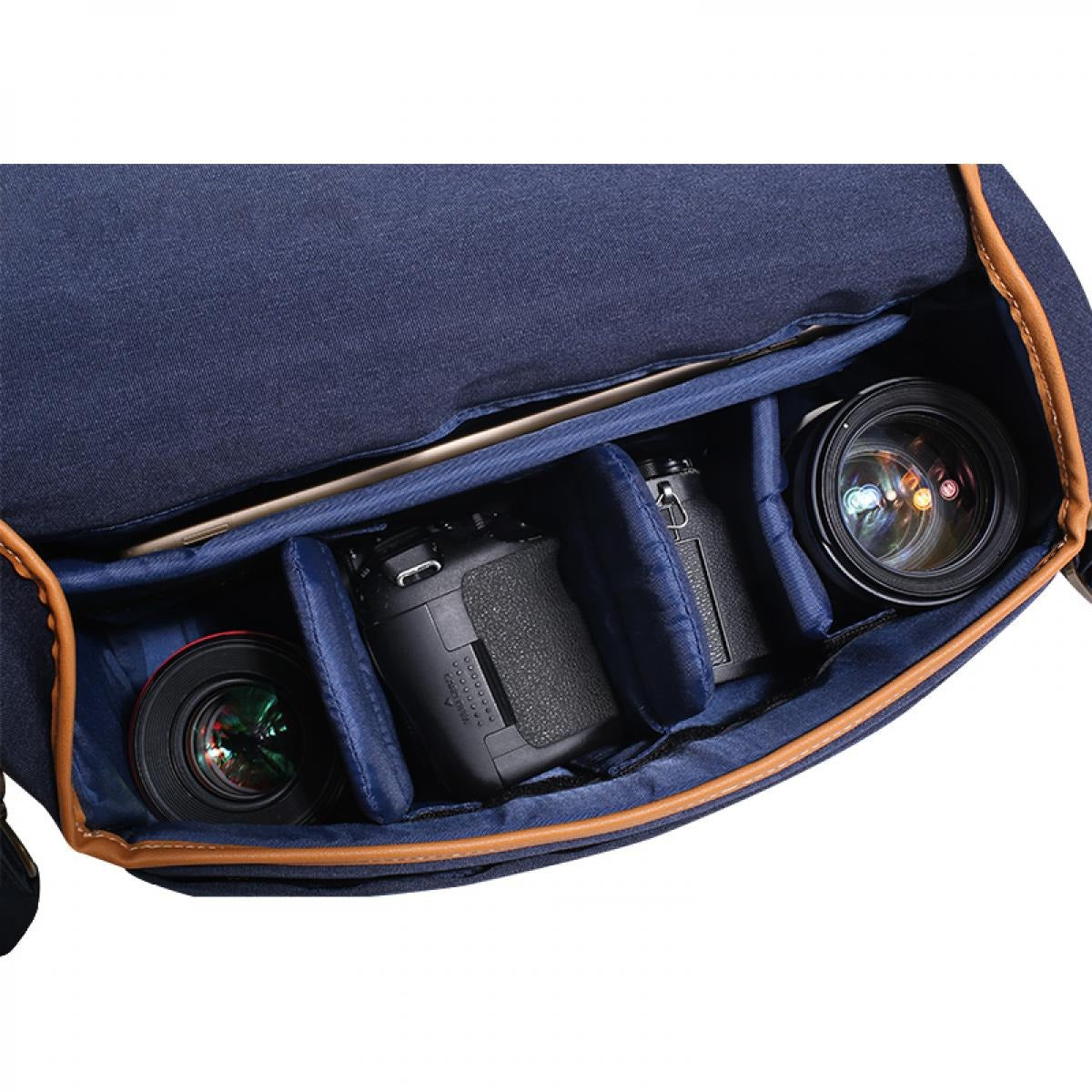 K&F Concept Messenger Shoulder Bag for DSLR Camera and Lenses Nylon Leather Waterproof with Side Retractable Storage Bag, Tear-resistant, and Removable Partition | KF13-062V1