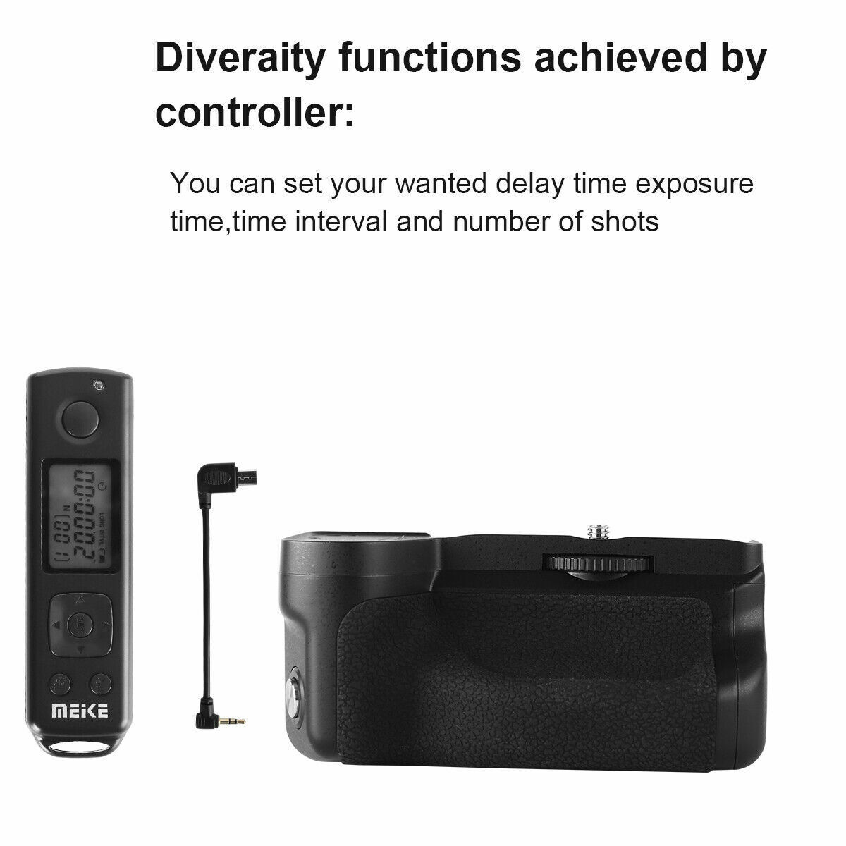 Meike MK-A6600 Pro Battery Grip for Sony A6600 Camera with Remote Control, Battery Pack, Built-in Remote Controller Up to 100m to Control Shooting Vertical-Shooting Function