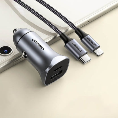 [CLEARANCE] UGREEN PD 30W + SCP 22.5W USB C / USB A Universal Fast Charging Car Charge for Powered Car Accessories, Electronics, Laptop, Mobile Phone / Smartphones, Tablet, Gadgets | 40858