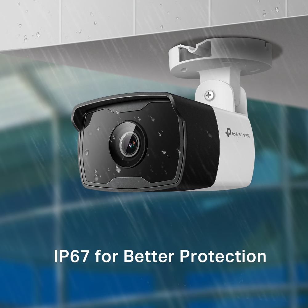 TP-Link VIGI C340I 4MP Outdoor IR Bullet Network CCTV Camera 2K QHD (2.8mm) Ceiling/Wall/Pole Mounting with Night Vision, Human/Vehicle Classification, Smart Detection, Smart Video, IP67 Waterproof, 12V DC/PoE, Remote Monitoring