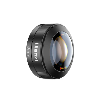 Ulanzi CL-004 8mm Fisheye Lens with 17mm Phone Camera Lens Clip with Cold Shoe Mount for iPhone Samsung Android Smartphone